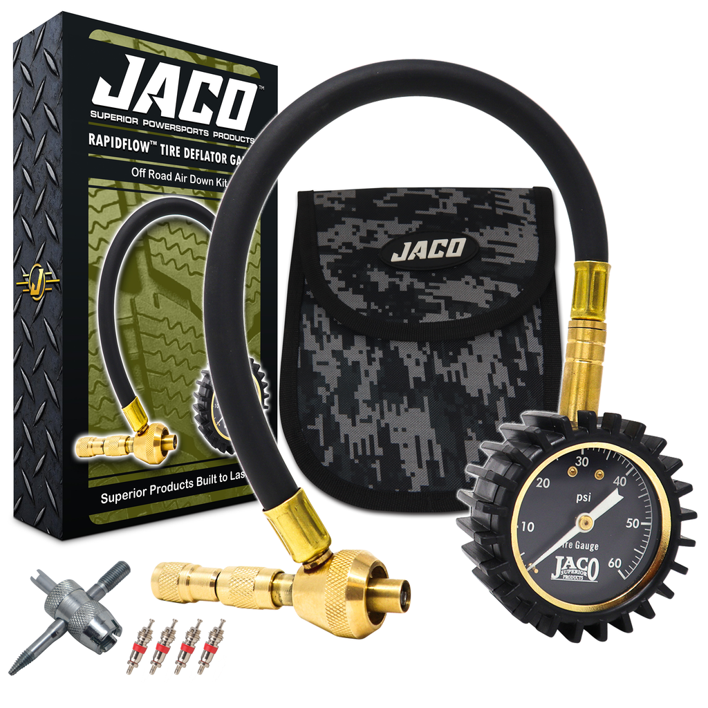 JACO RapidFlow Tire Deflator Gauge (0-60 PSI) JACO RapidFlow Tire Deflator Gauge (0-60 PSI)